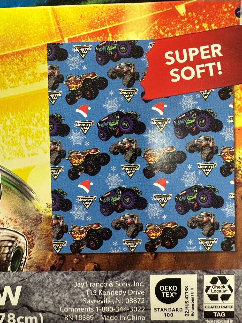 Monster jam Christmas blanket